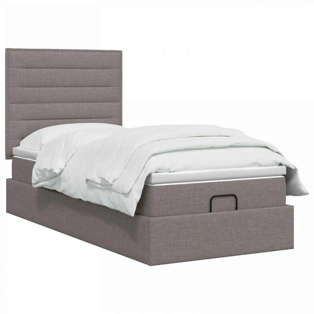 Otmana lova su matracsu ir LED Taupe 80 x 200 cm Audinys