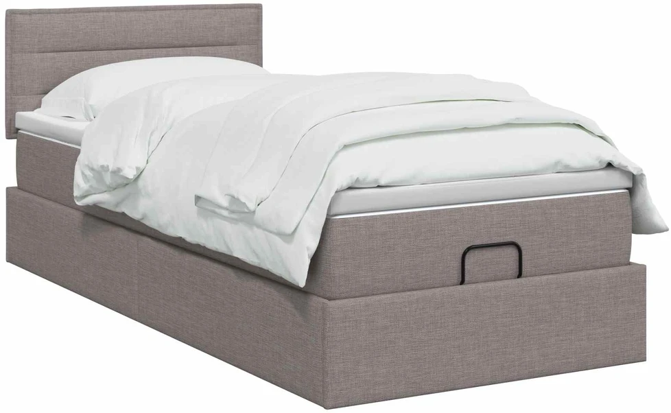 Otmana lova su matracsu ir LED Taupe 80 x 200 cm Audinys