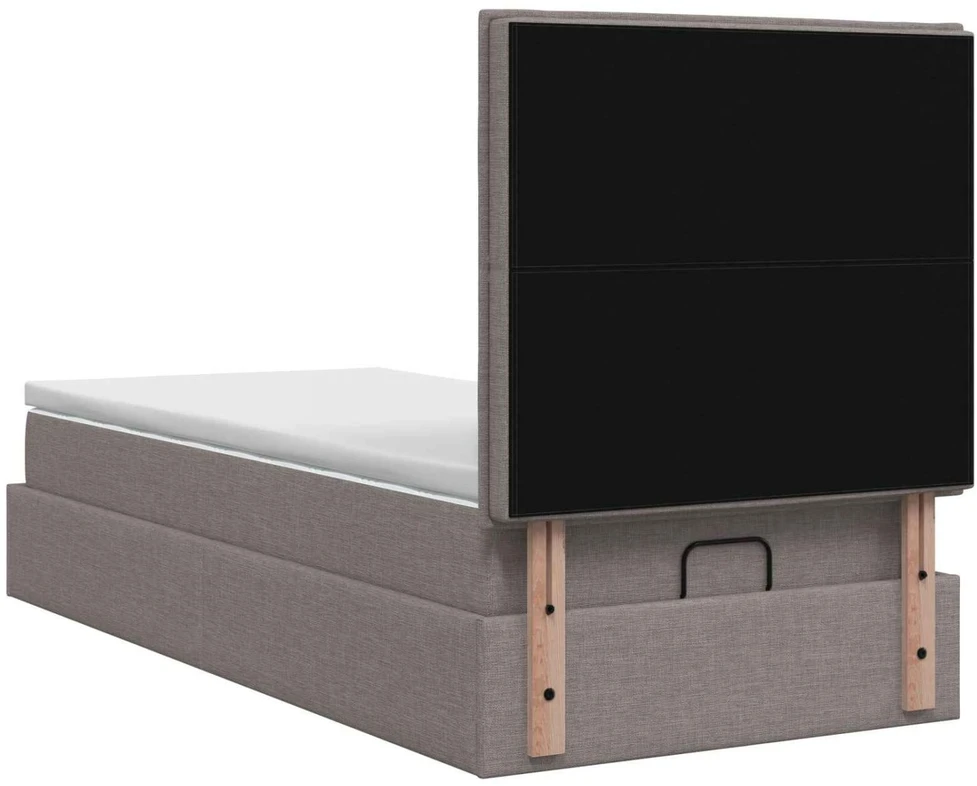 Otmana lova su matracsu ir LED Taupe 80 x 200 cm Audinys
