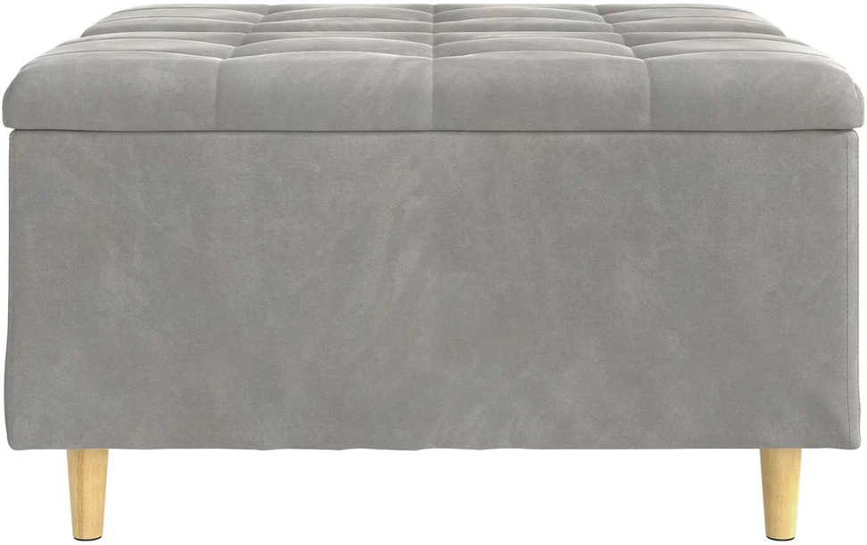 Otmana su saugykla Šviesiai pilka 80 x 80 x 45 cm Aksomas