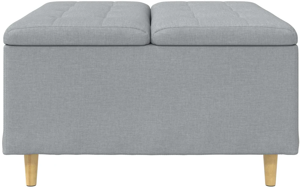 Otmana su saugykla Šviesiai pilka 80 x 80 x 45 cm audinys