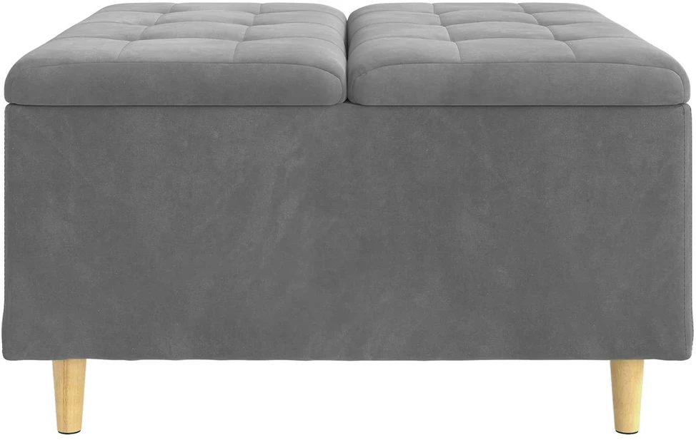 Otmana su saugykla Tamsiai pilka 80 x 80 x 45 cm Aksomas