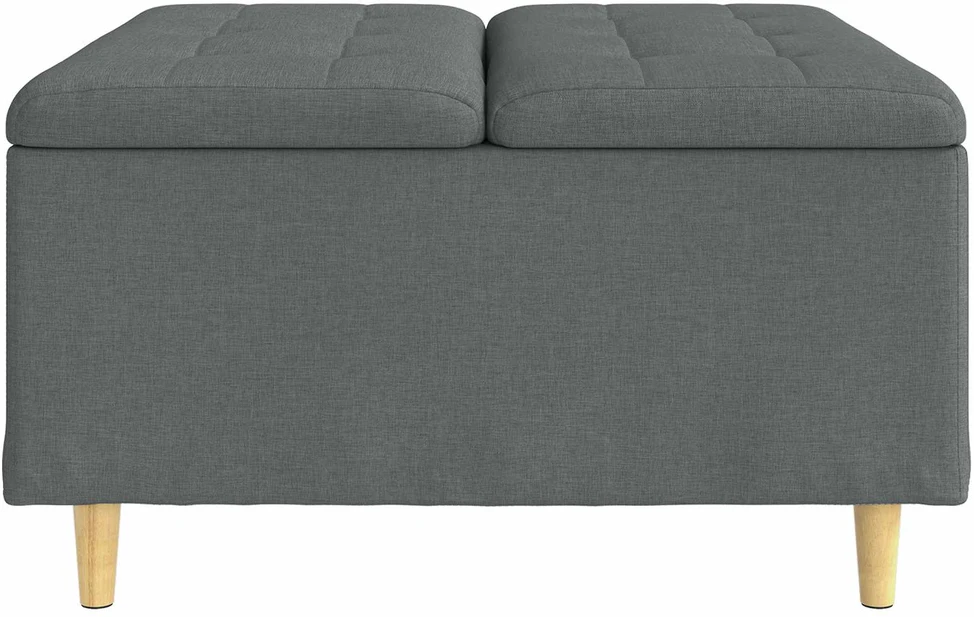 Otmana su saugykla Tamsiai pilka 80 x 80 x 45 cm audinys