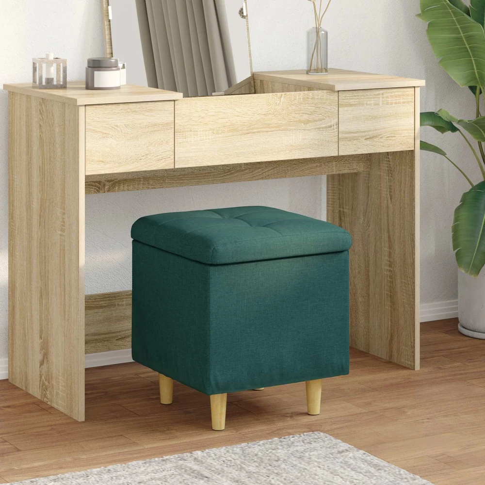 Otmana su saugykla Tamsiai žalia 40 x 40 x 45 cm audinys