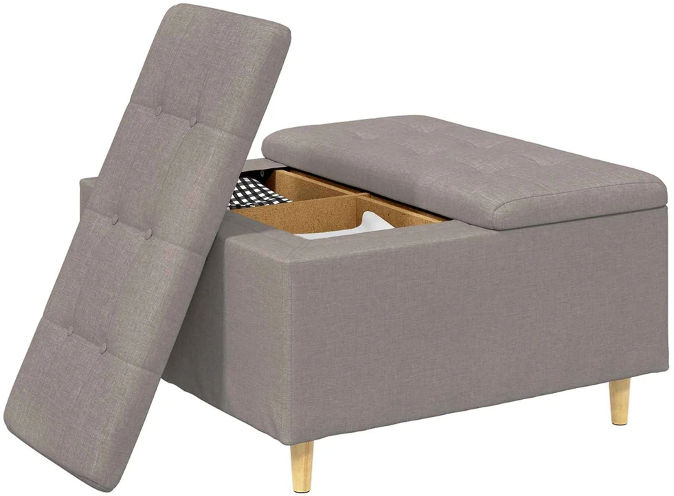 Otmana su saugykla Tortora 80 x 80 x 45 cm audinys