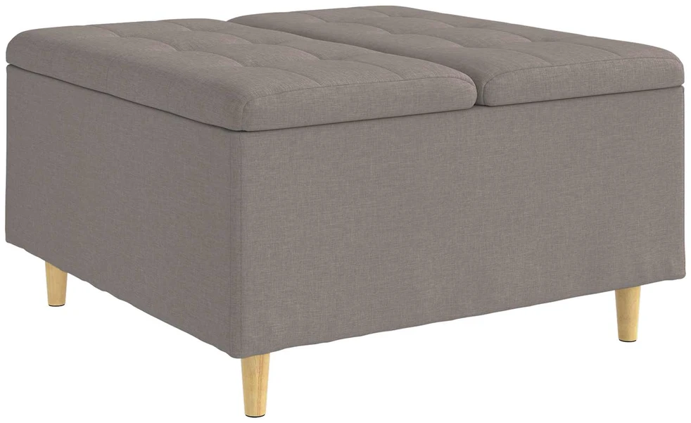 Otmana su saugykla Tortora 80 x 80 x 45 cm audinys