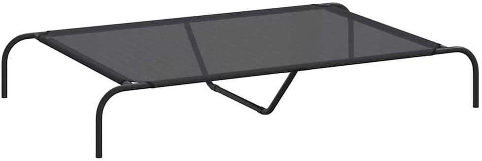 paaukštinta lova šuniui juoda 130x80x20 cm tekstilės ir plieno