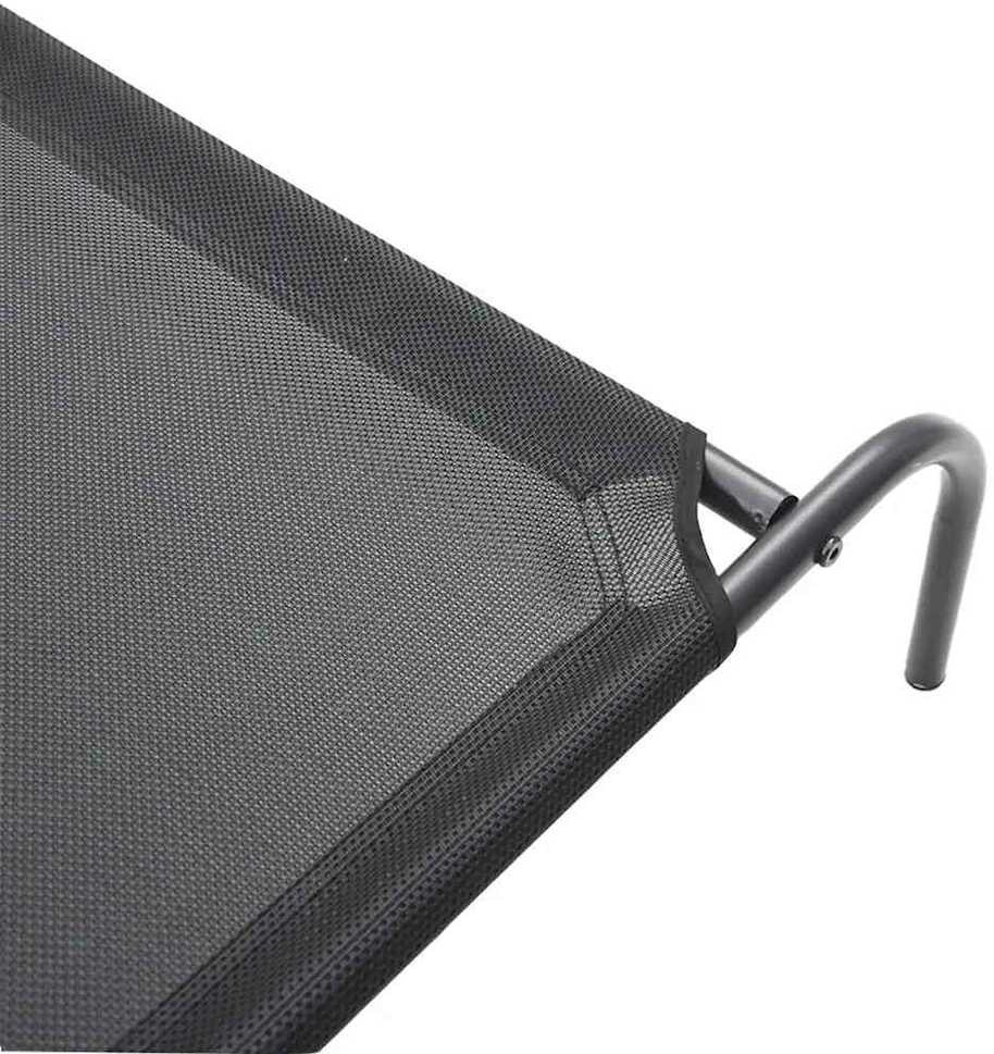 paaukštinta lova šuniui juoda 150x90x20 cm tekstilės ir plieno