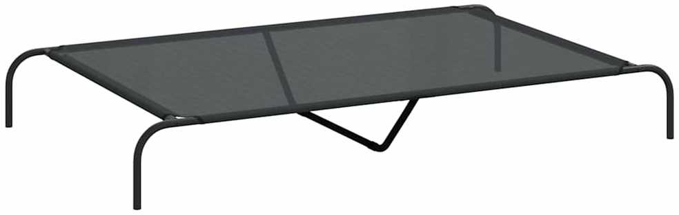 paaukštinta lova šuniui juoda 150x90x20 cm tekstilės ir plieno