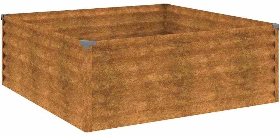 Aukštas sodo lovelis, 100x100x36cm, Corten plienas