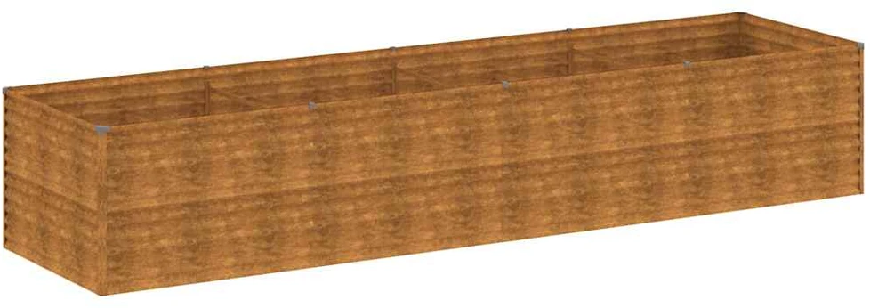 Aukštas sodo lovelis, 386x100x69cm, Corten plienas