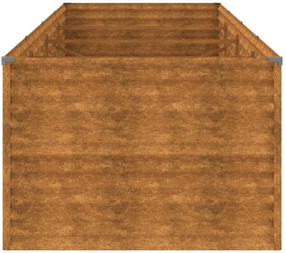 Aukštas sodo lovelis, 386x100x69cm, Corten plienas