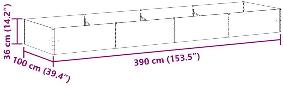 Paaukštinta sodo lova Šviesiai rudas 390 x 100 x 36 cm
