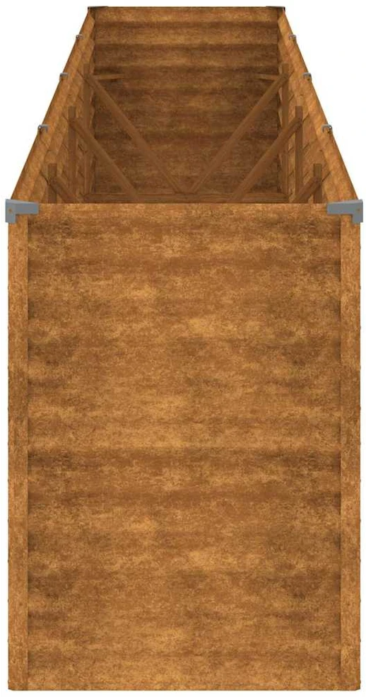 Aukštas sodo lovelis, 385x50x69cm, Corten plienas