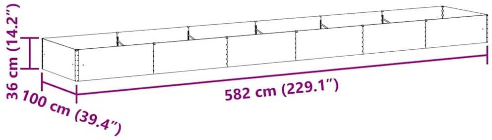 Paaukštinta sodo lova Šviesiai rudas 582 x 100 x 36 cm