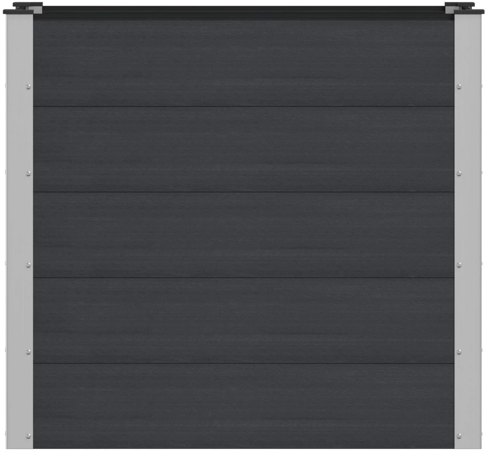 Paaukštinta sodo lova Juoda 100 x 50 x 91 cm WPC ir aliuminis
