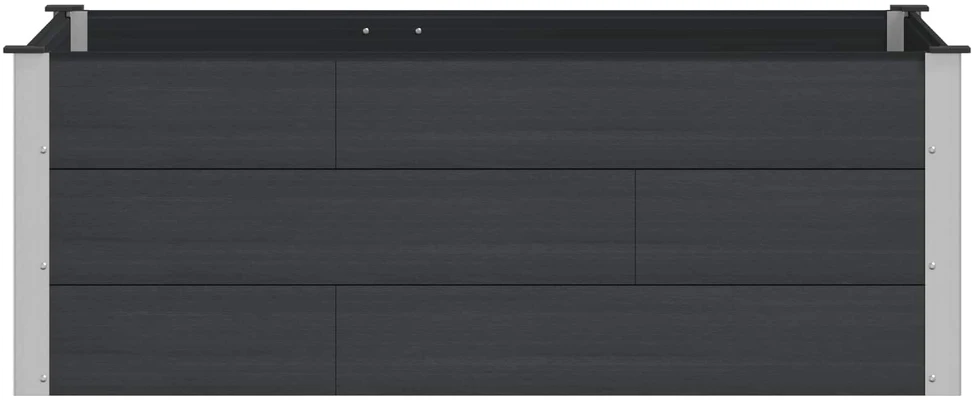 Paaukštinta sodo lova Juoda 150 x 100 x 54 cm WPC ir aliuminis