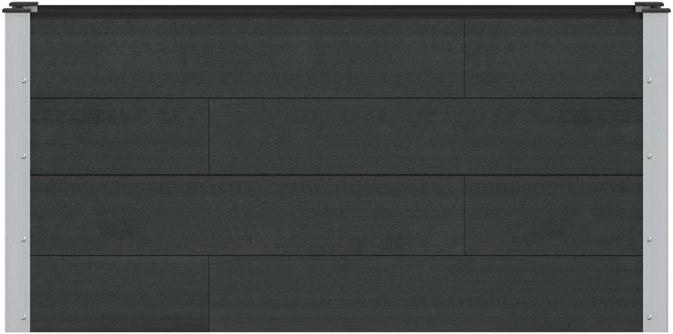 Paaukštinta sodo lova Juoda 150 x 30 x 72 cm WPC ir aliuminis