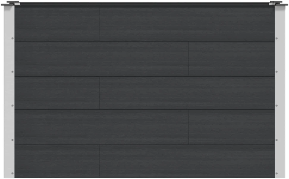 Paaukštinta sodo lova Juoda 150 x 50 x 91 cm WPC ir aliuminis