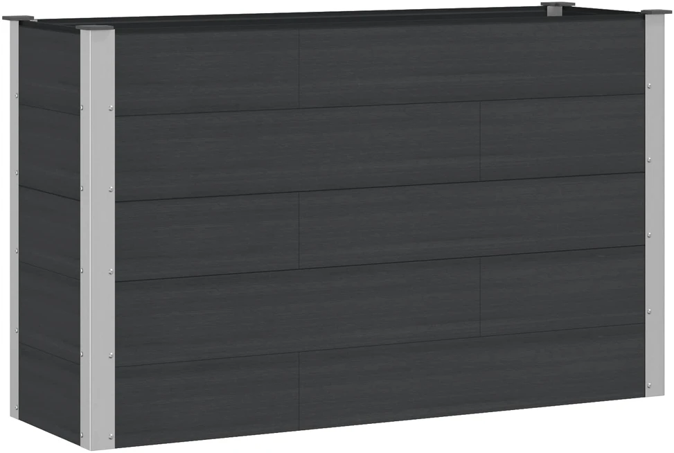 Paaukštinta sodo lova Juoda 150 x 50 x 91 cm WPC ir aliuminis