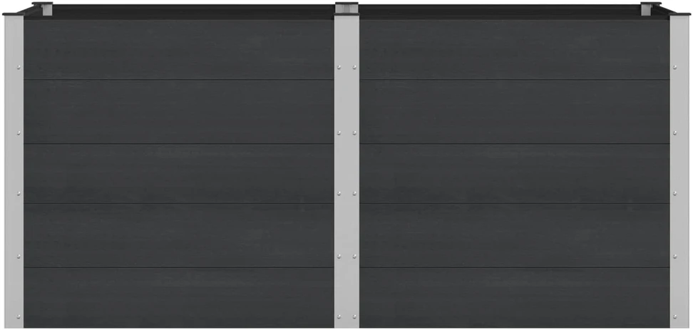 Paaukštinta sodo lova Juoda 200 x 100 x 91 cm WPC ir aliuminis