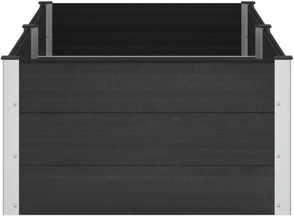 Paaukštinta sodo lova Juoda 200 x 100 x 54 cm WPC ir aliuminis