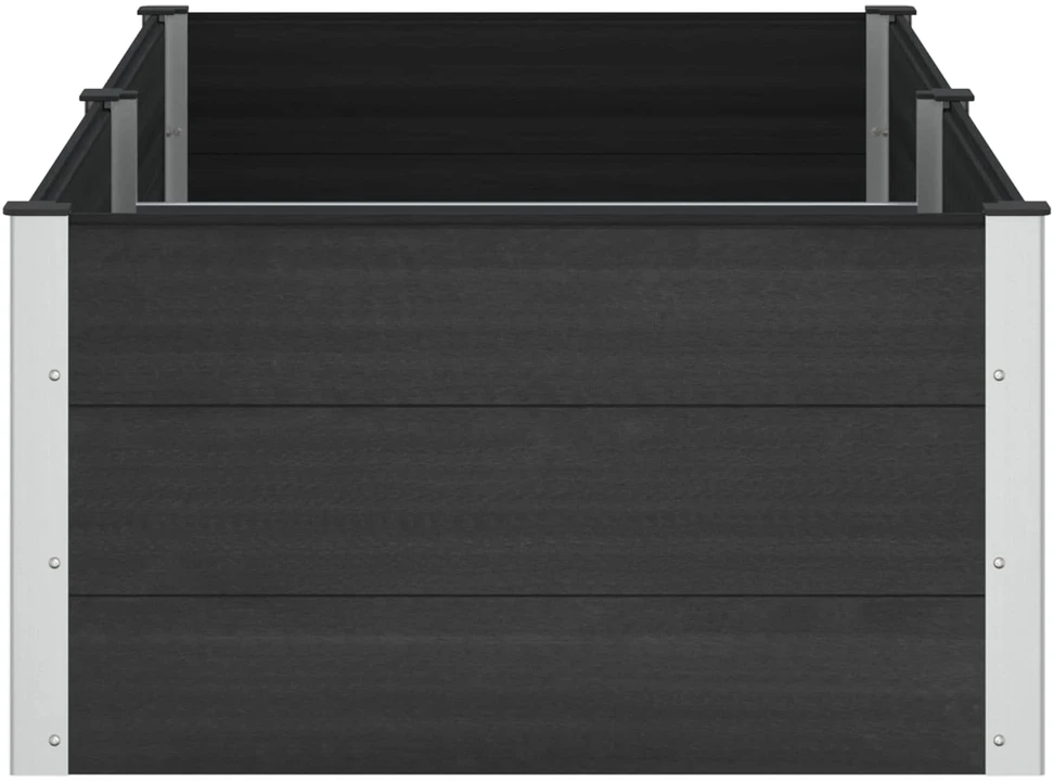 Paaukštinta sodo lova Juoda 200 x 100 x 54 cm WPC ir aliuminis