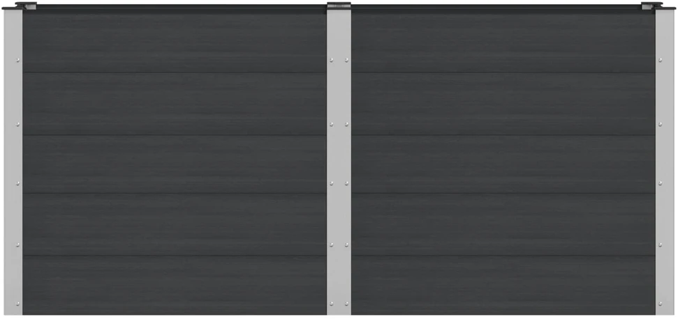 Paaukštinta sodo lova Juoda 200 x 50 x 91 cm WPC ir aliuminis