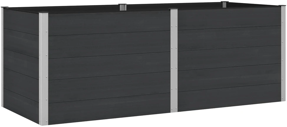 Paaukštinta sodo lova Juoda 250 x 100 x 91 cm WPC ir aliuminis