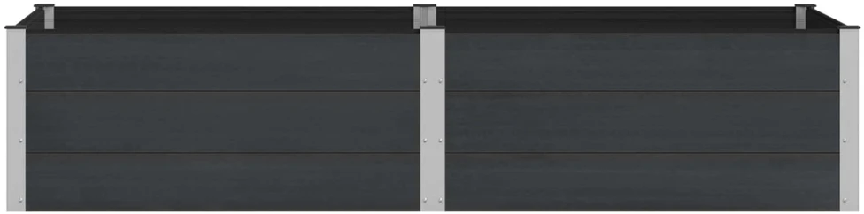 Paaukštinta sodo lova Juoda 250 x 100 x 54 cm WPC ir aliuminis