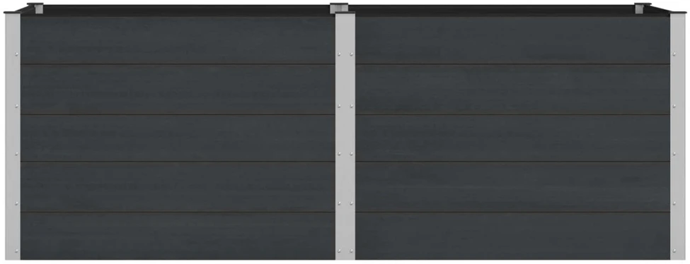 Paaukštinta sodo lova Juoda 250 x 100 x 91 cm WPC ir aliuminis