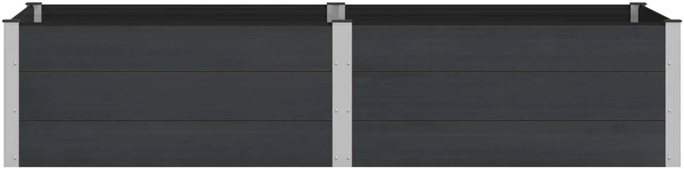 Paaukštinta sodo lova Juoda 250 x 100 x 54 cm WPC ir aliuminis