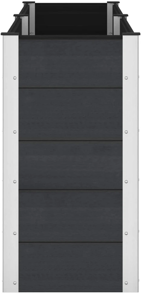 Paaukštinta sodo lova Juoda 250 x 50 x 91 cm WPC ir aliuminis