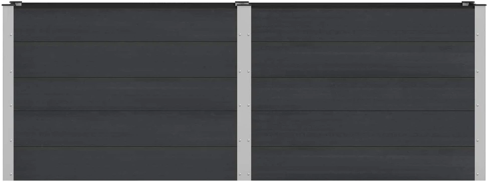 Paaukštinta sodo lova Juoda 250 x 50 x 91 cm WPC ir aliuminis