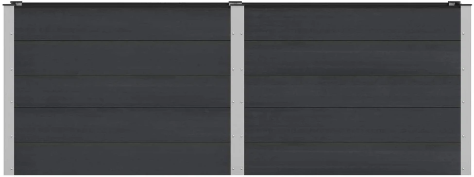 Paaukštinta sodo lova Juoda 250 x 50 x 91 cm WPC ir aliuminis