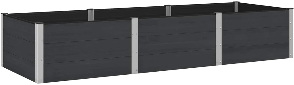Paaukštinta sodo lova Juoda 300 x 100 x 54 cm WPC ir aliuminis