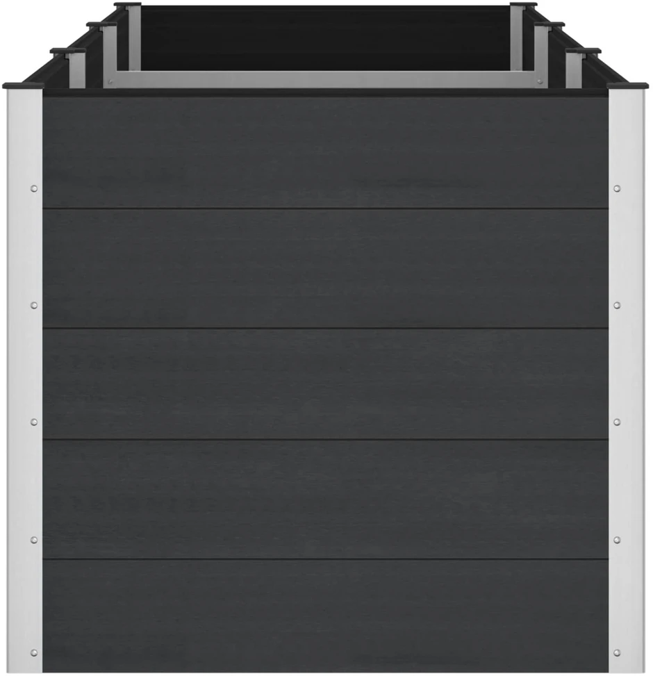 Paaukštinta sodo lova Juoda 300 x 100 x 91 cm WPC ir aliuminis