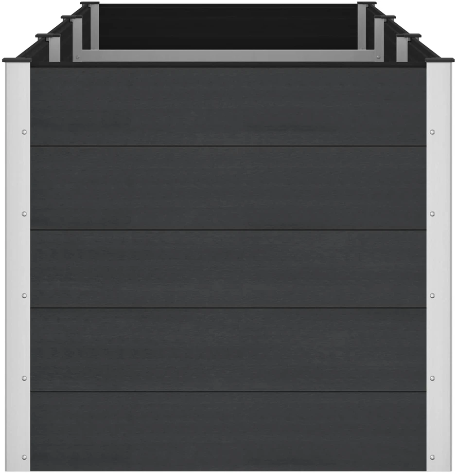 Paaukštinta sodo lova Juoda 300 x 100 x 91 cm WPC ir aliuminis
