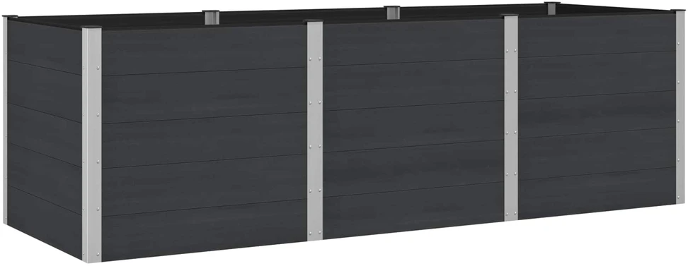 Paaukštinta sodo lova Juoda 300 x 100 x 91 cm WPC ir aliuminis
