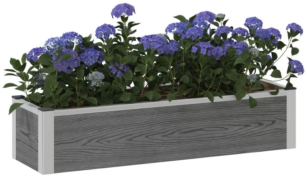 Paaukštinta sodo lova Pilka 100 x 30 x 22 cm WPC ir aliuminis