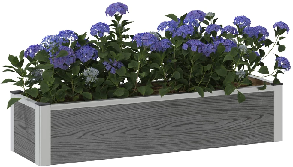 Paaukštinta sodo lova Pilka 100 x 30 x 22 cm WPC ir aliuminis