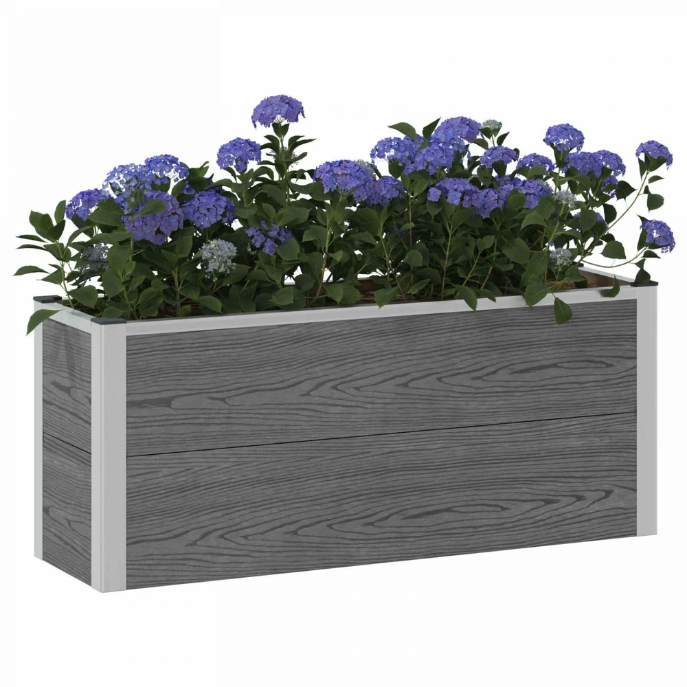 Paaukštinta sodo lova Pilka 100 x 30 x 42 cm WPC ir aliuminis