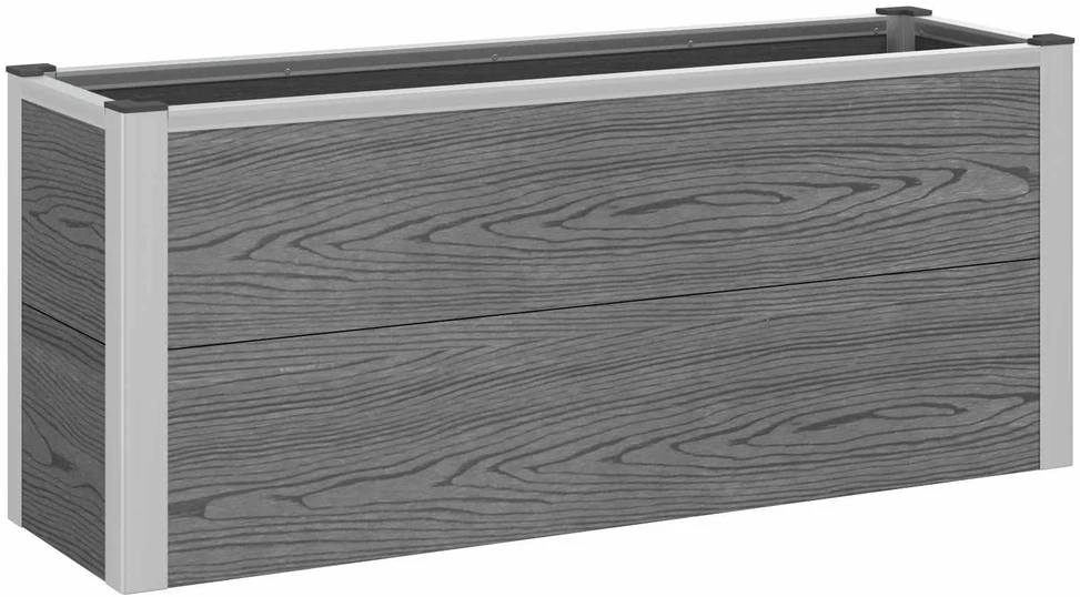 Paaukštinta sodo lova Pilka 100 x 30 x 42 cm WPC ir aliuminis