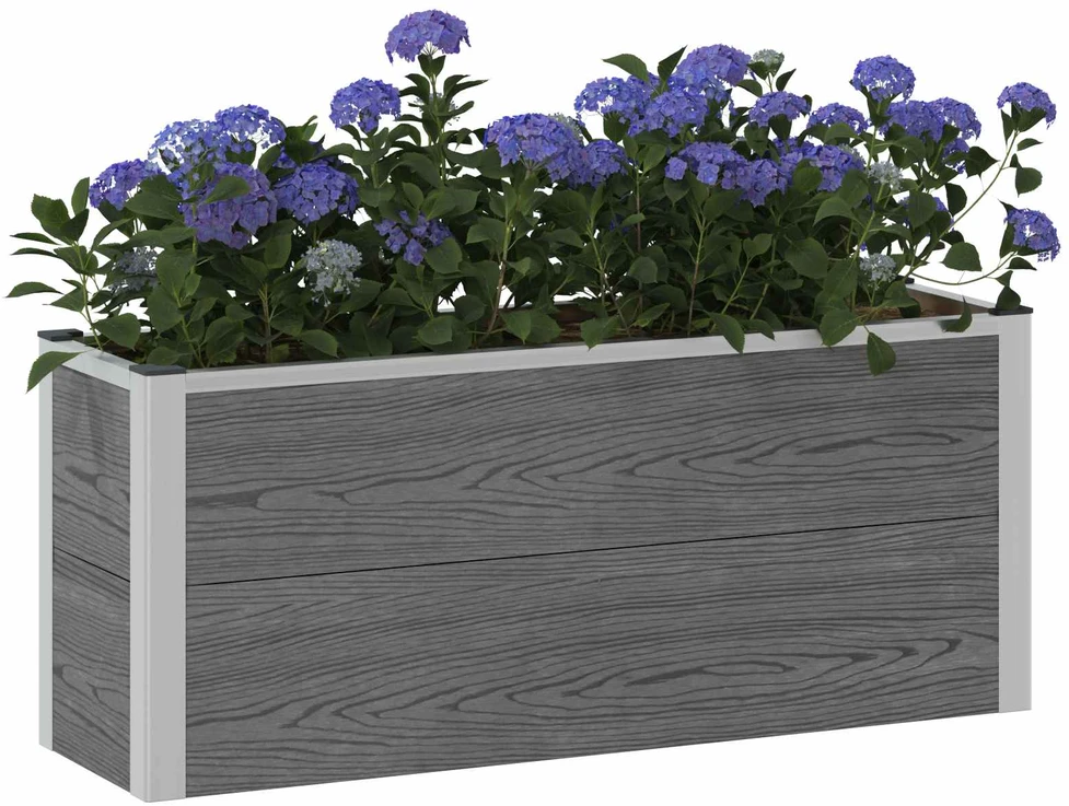 Paaukštinta sodo lova Pilka 100 x 30 x 42 cm WPC ir aliuminis