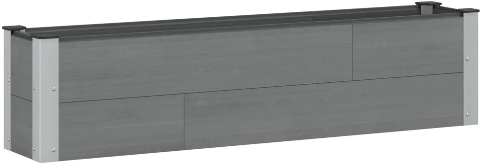 Paaukštinta sodo lova Pilka 150 x 30 x 36 cm WPC ir aliuminis