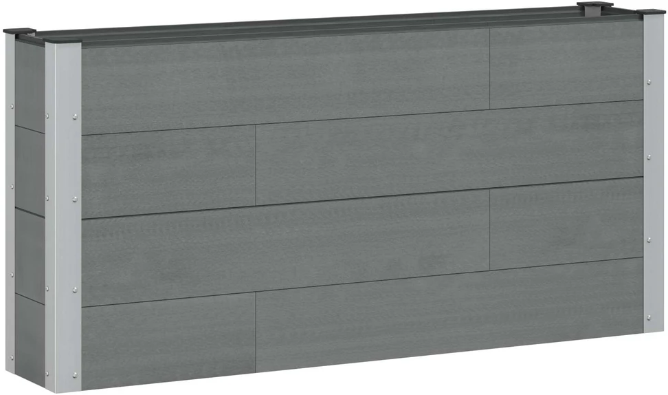Paaukštinta sodo lova Pilka 150 x 30 x 72 cm WPC ir aliuminis