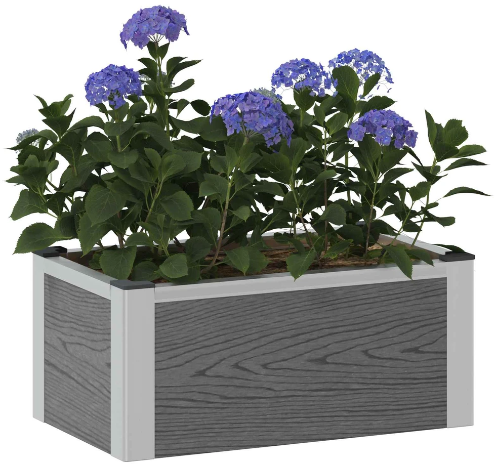 Paaukštinta sodo lova Pilka 50 x 30 x 22 cm WPC ir aliuminis