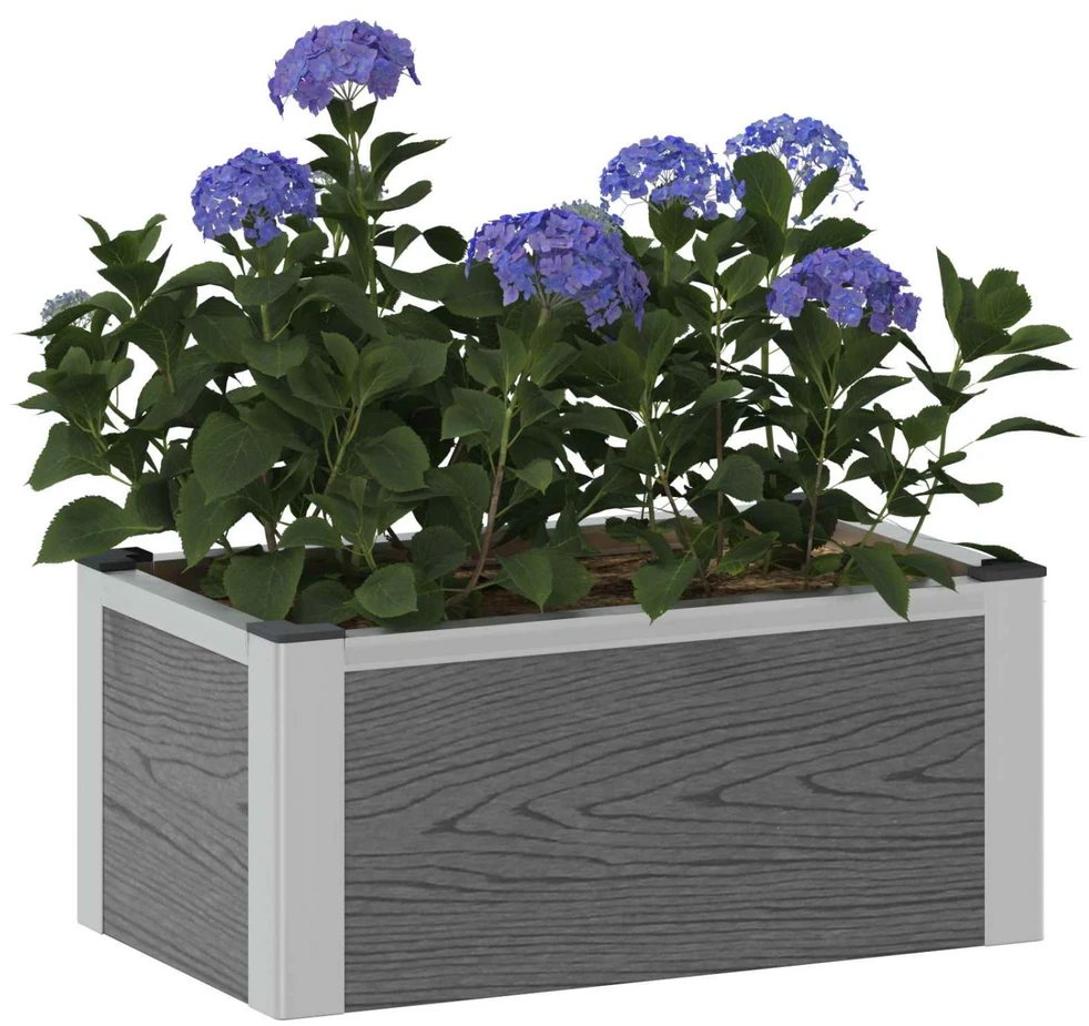 Paaukštinta sodo lova Pilka 50 x 30 x 22 cm WPC ir aliuminis