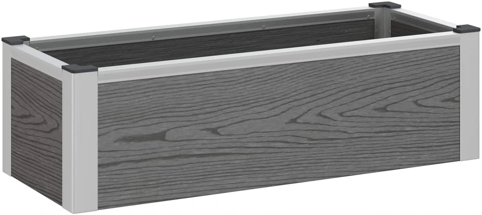 Paaukštinta sodo lova Pilka 75 x 30 x 22 cm WPC ir aliuminis