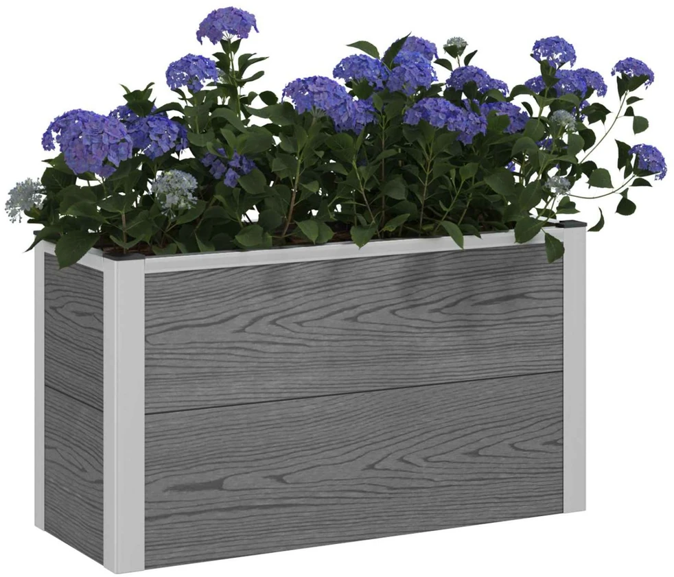 Paaukštinta sodo lova Pilka 75 x 30 x 42 cm WPC ir aliuminis